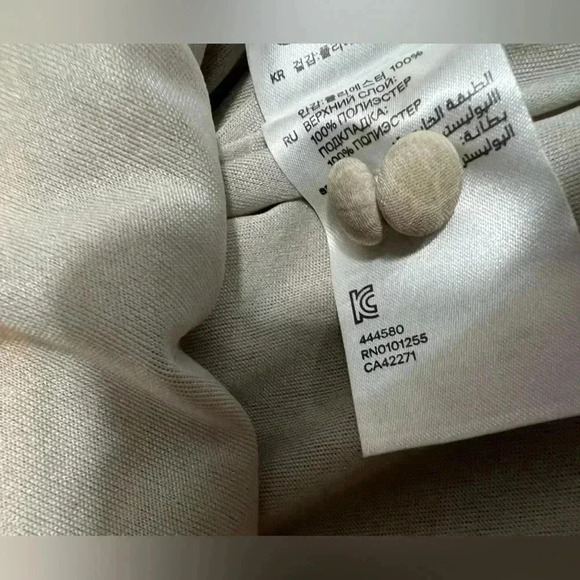 H&M DRESS SHIFT MIDI LONG SLEEVE SCOOP MECK TAN BONE CREAM SNAKE PRINT SIZE 10 - Picture 10 of 11